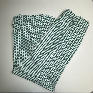 A New Day Womens 16 Elastic Waist Side Zip Quirky Chino Artsy Green Geometric‎
